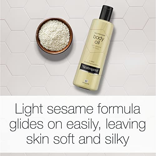 Neutrogena Body Oil Light Sesame Formula for Radiant Healthy-Looking Glow, Moisturizer for Dry Skin, Lightweight Non-Greasy Fast-Absorbing Bath and Massage Shower Oil, 16 Fl Oz Bottle Size - Image 3