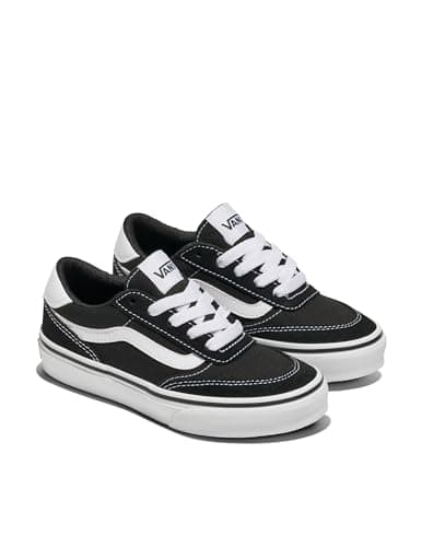 Vans Youth Brooklyn LS Shoe | Kids' Low-Top Sneakers for Boys & Girls, Casual Fashion Footwear, Suede/Canvas Black/White, 13.5 - Image 6