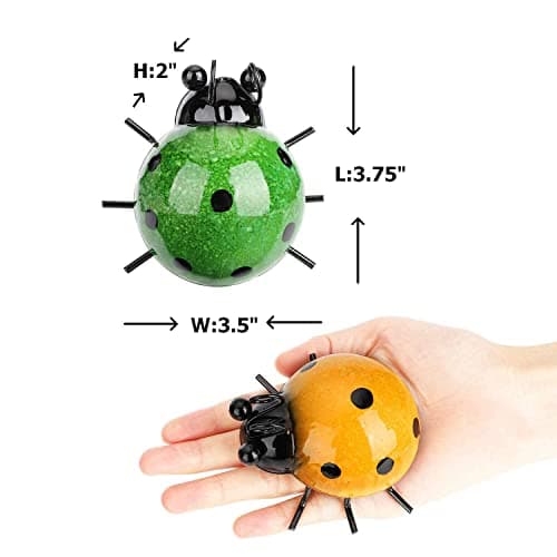 GIFTME 5 Metal Garden Wall Art Decorative Set of 4 Cute Ladybugs Outdoor Wall Sculptures - Image 6