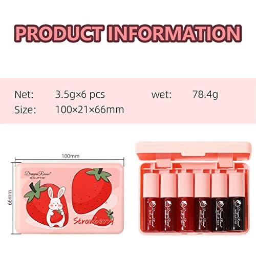 Eakroo 6 Colors Lip Tint Stain Mini Liquid Lipstick, Korean Lip Gloss Moisturizing Natural, Multi-Use Lip and Cheek Tint, Non-Stick Cup, Lightweight, High Pigment, Long-Lasting, Vivid Color - Image 7