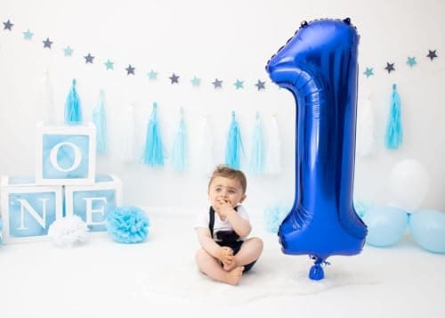 40 Inch Navy Blue 1 Balloon for First Birthday, Blue One 1st Number Balloon Birthday Decorations for Boy Man Toddler Baby, 10th 21st, Giant Number 1 Balloon - Image 8