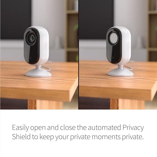 Arlo Essential Security Camera HD | Indoor Only | 2nd Gen | Pet Camera & Baby Monitor | Wired, Automated Privacy Shield, 2-Way Audio, Night Vision, Live Stream, Motion Alerts,Notifications|White 1 Cam - Image 3