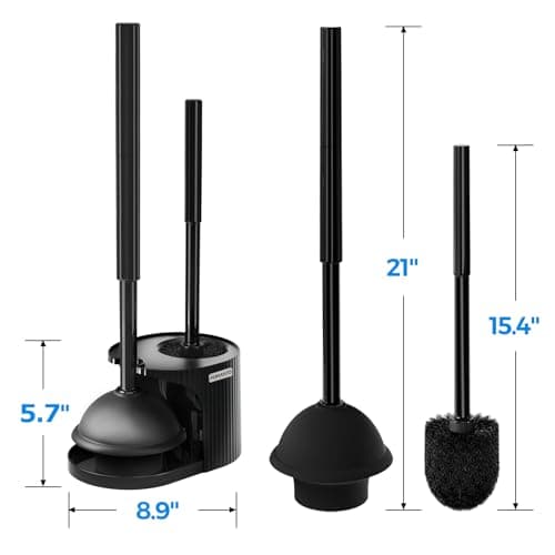 FORASTO 2 in 1 Toilet Plunger and Brush Set，Extended Handle Plunger，Toilet Bowl Brush Plunger Set, Bathroom Cleaning Tools ，Toilet Brush Plunger Combo，Cleaning Brush，Bathroom Cleaning Supplies - Image 6
