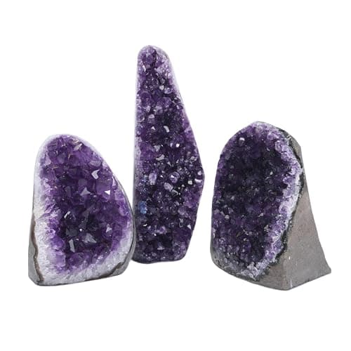 SUPERIOR Amethyst Crystal Rock Cluster [3/4 to 1 lbs] - Natural Edge, Flat Bottom, Healing & Calming Unique Amethyst Purple Geode Stone - Ideal Purple Decoration - Free Selenite Wand - Image 9