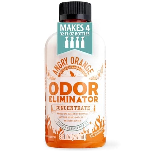 Angry Orange Pet Odor Eliminator Concentrate for Cat Urine and Smells - Fresh Scent - 8 oz (Makes 128 oz of Cleaner)