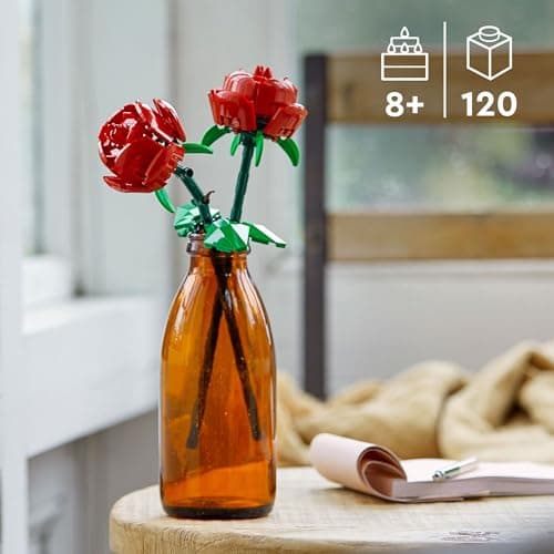 LEGO Roses - Building Toy for Kids, Girls & Boys, Ages 8+ - Artificial, Fake Roses for Home Decor & Display - Gift Idea for Plant & Flower Lovers - 40460 - Image 2