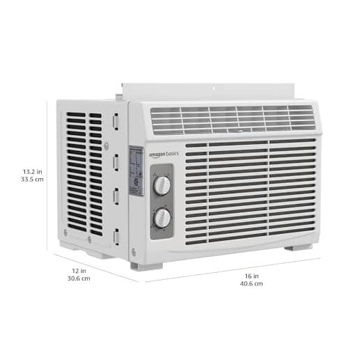 Amazon Basics 5000-BTU Small Window Air Conditioner, Up to 150 Sqf, Window AC Units with Cool and Fan Functions, Washable Filter, Adjustable Window Kit, Intuitive Mechanical Controls, White - Image 5