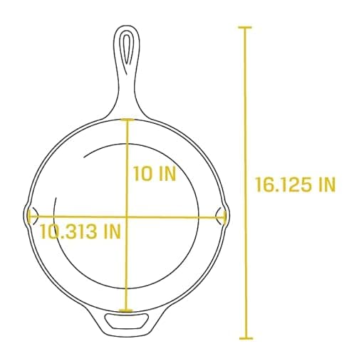 Lodge 10.25 Inch Cast Iron Skillet – Pre-Seasoned Frying Pan with Teardrop Handle – Oven, Stovetop, Grill & Campfire Use – Made in USA – Durable, Non-Toxic, Even-Heating Cookware – Black - Image 9
