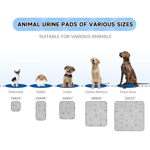 Sunheir Washable Pee Pads for Dogs 2-Pack Reusable Puppy Pet Training Pads, Waterproof Dog Crate, Whelping Pad, Non-Slip Protects Against Urine Leakage (Leaves - Deep Grey, 18x24) F-U1 - Image 6