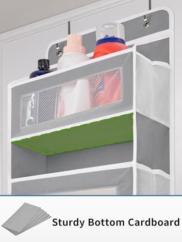 JARLINK Over The Door Organizer Storage, 5 Shelf Hanging Door Organizer with 5 Large Capacity Pockets, Anti Tilt 44 lb Load Behind Door Storage for Bedroom, Bathroom, Pantry, Nursery, (Grey) - Image 8