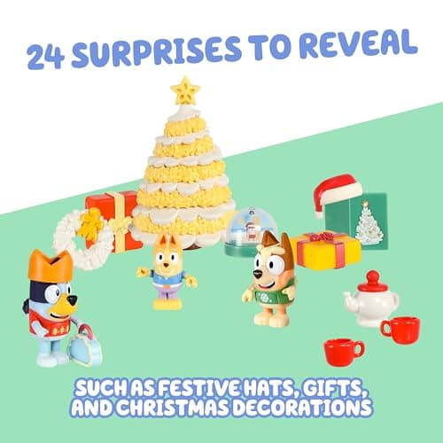 Bluey Toys for Girls and Boys, 24 Days of Surprises, Kids Advent Calendar w/Accessories, Stickers & Mini Christmas Tree - Image 3