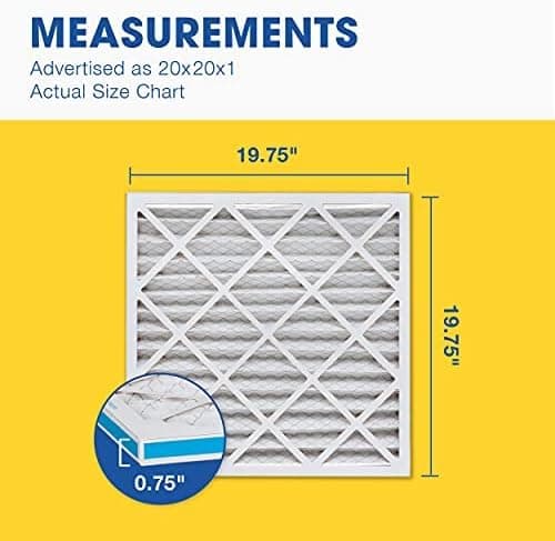 Aerostar 20x20x1 MERV 8 Air Filter, 6 Count, ACTUAL SIZE (19.75 x 19.75 x 0.75), HVAC, Air Conditioning & Furnace Filter Captures Dust, Lint & Pollen (MPR 600 / FPR 5), Made in USA 6 PACK MERV 8 Standard - Image 6