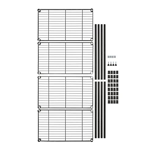 Amazon Basics 4-Shelf Steel Wire Storage Rack, Adjustable, Sturdy, Easy Assembly, 13.4 D x 23.2 W x 48 H in, Black - Image 7