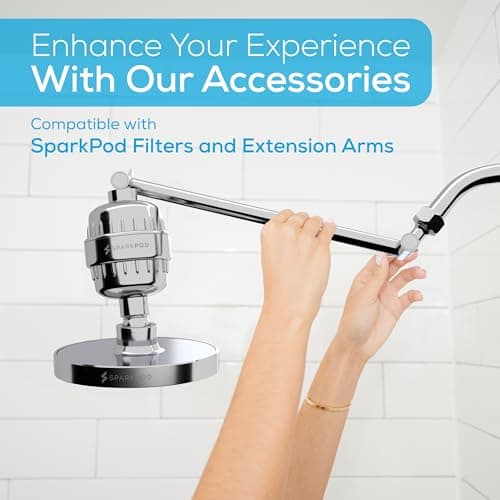 SparkPod Shower Head - High Pressure Rain - Premium Quality Luxury Design - 1-Min Install - Easy Clean Adjustable Replacement for Your Bathroom Shower Heads (Luxury Polished Chrome, 6 Inch Round) - Image 6