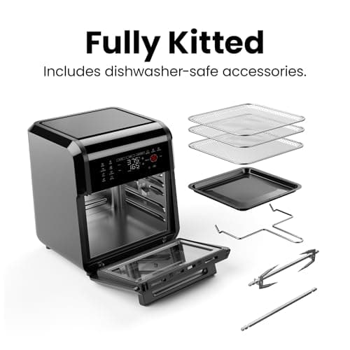 Chefman 12-Quart 6-in-1 Air Fryer Oven with Digital Timer, Touchscreen, and 12 Presets - Family Size Countertop Convection Oven, Dishwasher-Safe Parts - Image 8