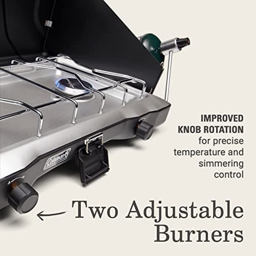 Coleman Triton 2-Burner Propane Stove, Portable Camping Cooktop with 2 Adjustable Burners & Wind Guards, 22,000 BTUs of Power for Camping, Tailgating, Grilling, BBQ, & More - Image 5