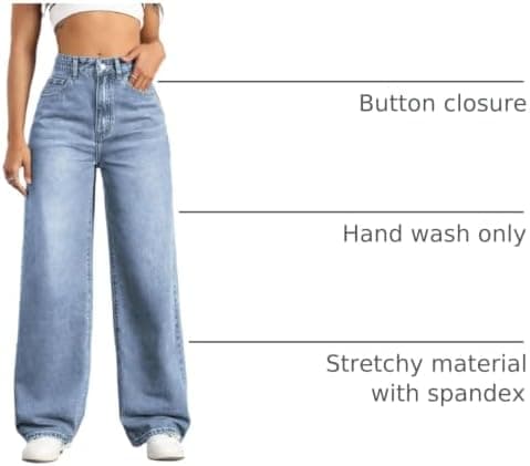 Straight Leg Jeans for Women High Waisted Wide Leg Denim Pants - Image 5