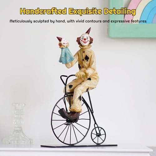 Bothyi Clown Figurine Clown Statue Sculpture Collection Statuette Desk Ornament for Table Centerpiece Cabinet Dining Room Decor Gift, Style C - Image 9