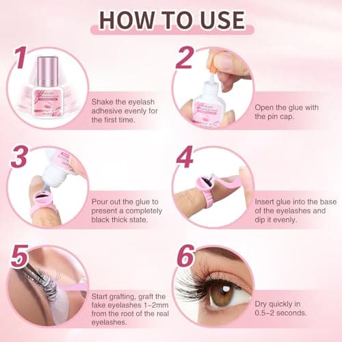 7ML Eyelash Extensions Glue Black - 1-2s Drying Time Up to 8 Weeks Retention, Highly Safe Adhesive for Professional Lash Supplies - New Option - Image 4