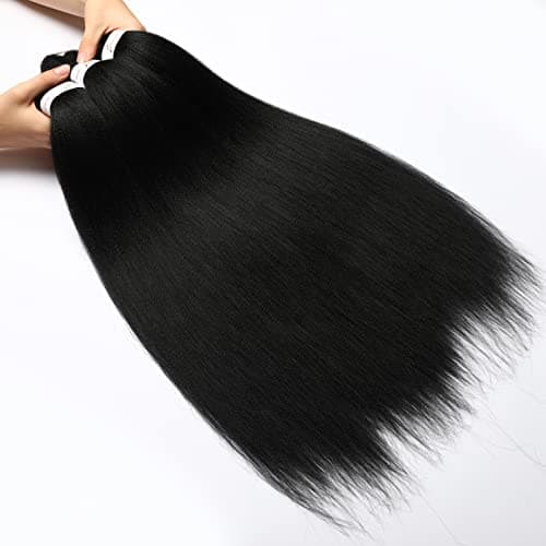 Pre Stretched Braiding Hair 20 Inch 8 Packs Natural Black Braiding Hair Pre Stretched Professional Soft Yaki Texture, Hot Water Setting Hair Extensions for Braids (20inch,#1B) - Image 5