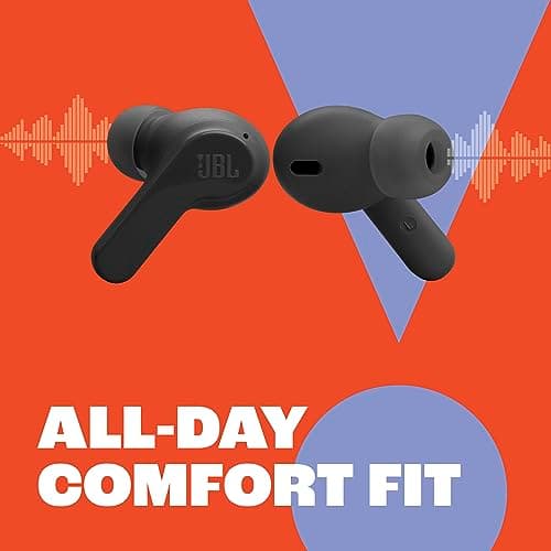 JBL Vibe Beam - True Wireless JBL Deep Bass Sound Earbuds, Bluetooth 5.2, Water & Dust Resistant, Hands-free call with VoiceAware, Up to 32 hours of battery life (Black) - Image 6