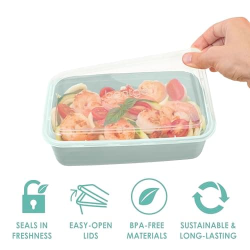 Bentgo 20-Piece Lightweight, Durable, Reusable BPA-Free 1-Compartment Containers - Microwave, Freezer, Dishwasher Safe - Mint - Image 4