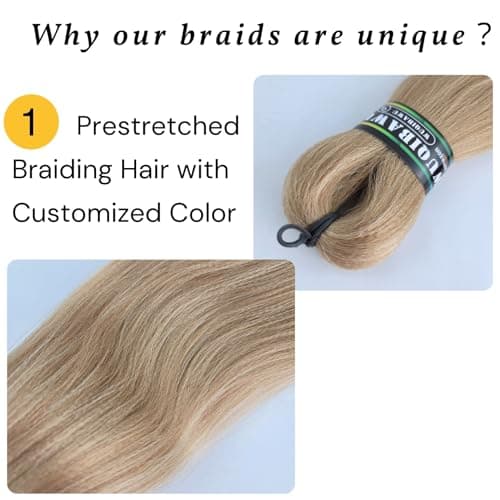 Brown Blonde Braiding Hair Pre stretched Box Braiding Hair Extensions Feed in Braids - Image 3