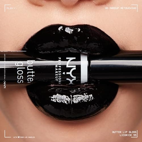 NYX PROFESSIONAL MAKEUP Butter Gloss, Non-Sticky Lip Gloss - Licorice (Black) - Image 4