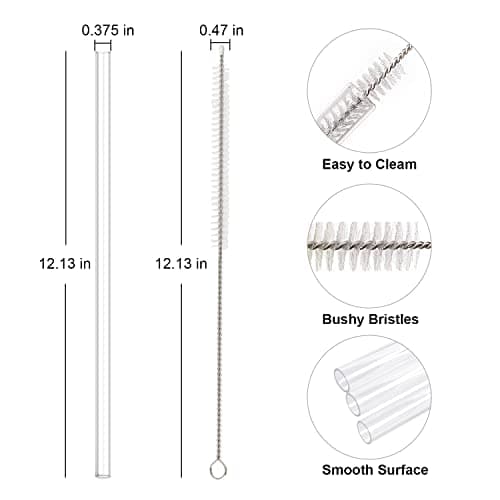 Beonsky Replacement Straw Compatible with Stanley 40 oz 30 oz Cup Tumbler, 6 Pack Reusable Straw with Cleaning Brush, Plastic, Clear - Image 2