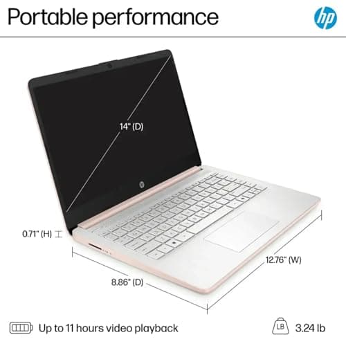 HP Rose Gold Ultrabook 14 Laptop with Free Microsoft 365 • 16GB RAM • Intel 4-Core CPU • 1.1TB Storage (64GB OnBoard w/ 64GB External + 1TB OneDrive) • Windows 11 w/o Earphones - Image 9