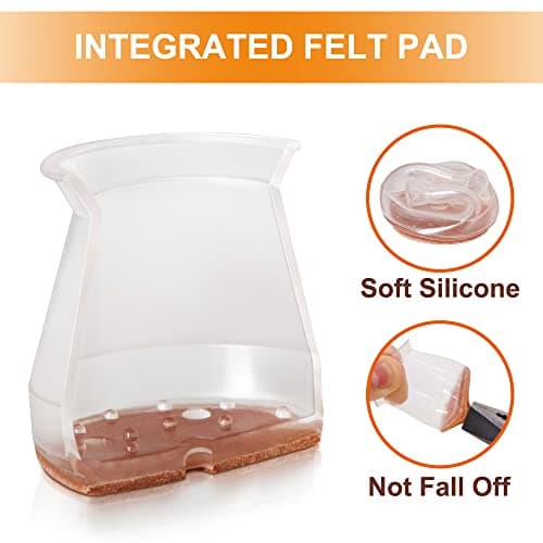 24 Pcs Chair Leg Floor Protectors for Hardwood Floors Silicone Covers to Protect Wood Tile Floors Felt Pads Furniture Leg Caps Non Slip Reduce Noise (Fit:1.3"-2") - Image 3