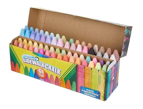 Crayola Ultimate Washable Chalk Collection (64ct), Bulk Outdoor Sidewalk Chalk for Kids, Anti-Roll Sticks, Recess Toys for Kids, Back to School Gifts - Image 6