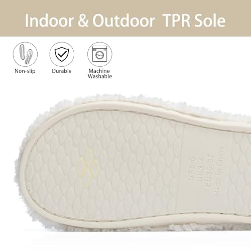GOEWY Fuzzy Open Toe Slippers for Women Indoor Cozy Memory Foam Slip On House Slides Shoes Gifts for Womens Her Mom - Image 4