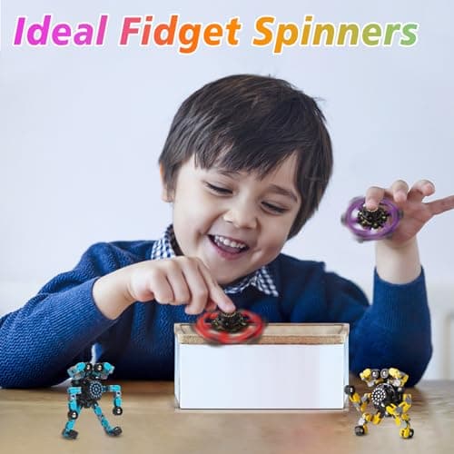 Gokeey Transformable Fidget Spinners 4 Pcs for Kids and Adults Stress Relief Sensory Toys for Boys and Girls Fingertip Gyros for Party Favors Stocking Stuffers Bulk for Kids - Image 2