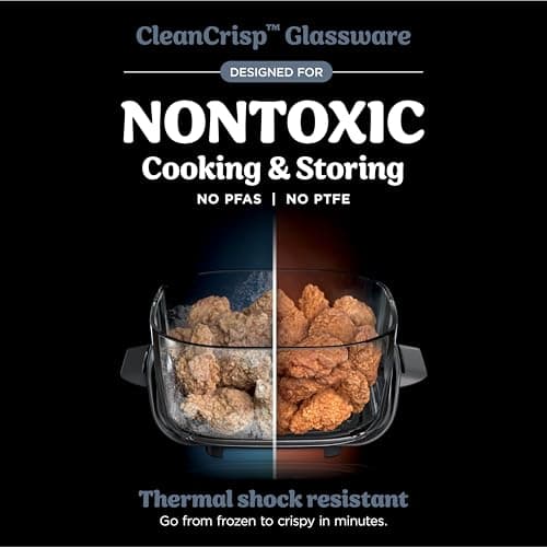 Ninja Crispi 4-in-1 Portable Glass Air Fryer Cooking System, 1500W, 4QT & 6-Cup TempWare Glass Containers with Storage Lids, Microwave, Freezer & Dishwasher Safe, Cyberspace Gray, FN101GY - Image 4