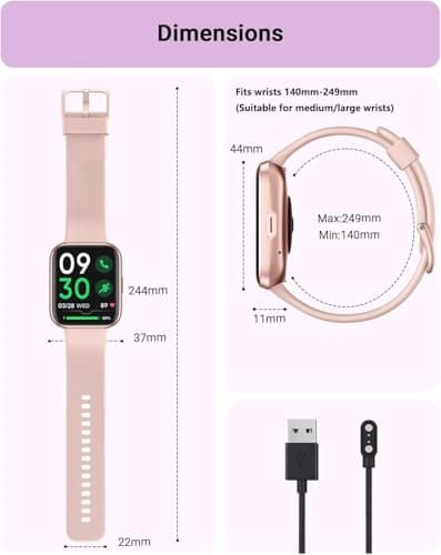 Smart Watch for Women Android & iPhone, Alexa Built-in, 1.8" Touch Screen Fitness Tracker with Answer/Make Calls, IP68 Waterproof Heart Rate/Sleep/SpO2 Monitor, Pedometer, 100+ Sport Modes - Image 7