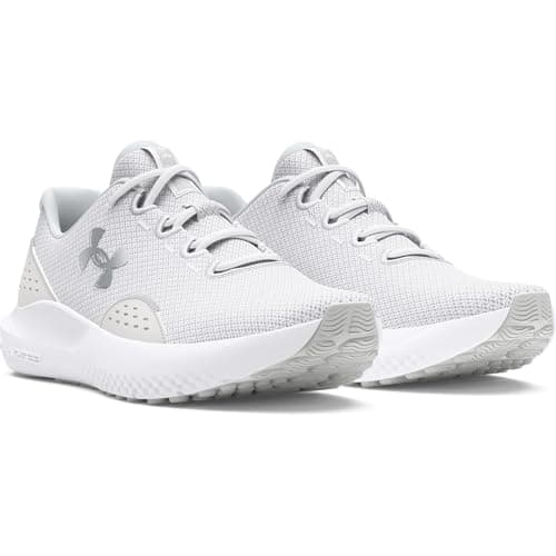 Under Armour Women's Charged Surge 4, (100) White/Distant Gray/Metallic Silver, 8.5, US - Image 4
