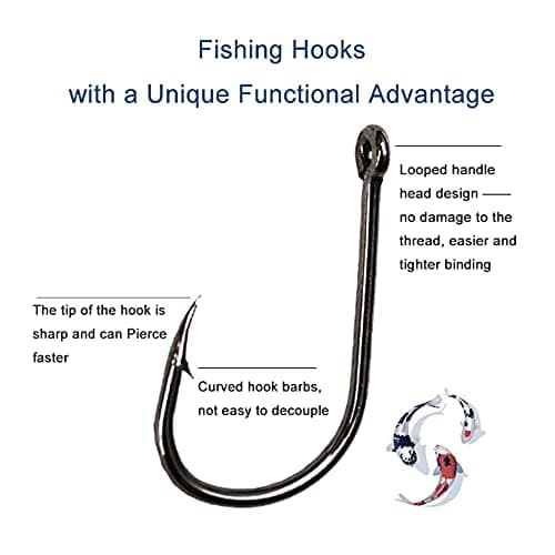 300PCS Small High-Carbon Steel Barbed Fishing Hooks with Holes, 10 Specifications of Fishing Hooks, Portable Boxed Hooks, Powerful Hooks That Can Adapt to Various Fishing Environments - Image 3