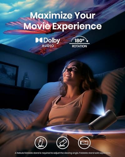 NEBULA Capsule 3 Laser Projector, Upgraded with Google TV and Official Netflix, Mini Smart TV Projector with Wi-Fi, Outdoor Portable Projector, Dolby Digital, 120-Inch Screen, 2.5H Built-In Battery - Image 5