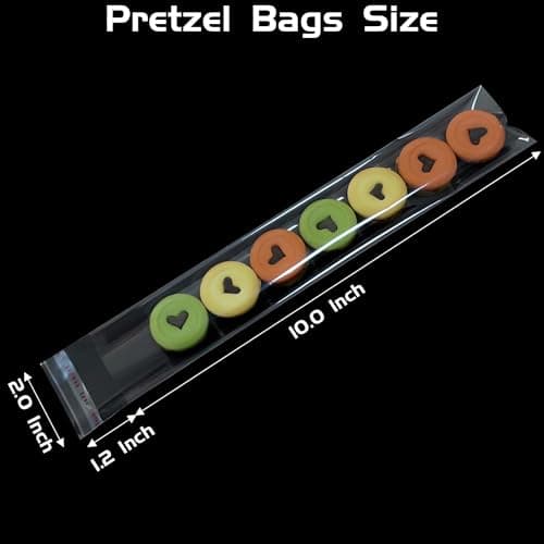 100 Pcs Self Sealing Cellophane Bags: 2x10 Inches Clear Pretzel Rod Resealable Pretzels Individual Bags for Packaging ICY Candy Treat Popsicle Cookies - Image 2