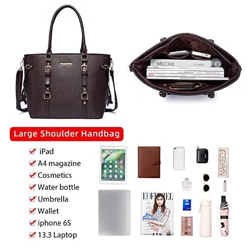Montana West 3PCS Purses for Women Tote Bag and Wallet Set Shoulder Satchel Crossbody Bags Leather Handbag for Gift Travel Casual Work MWC3-C032WCF - Image 4