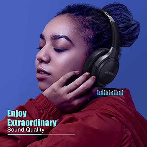 BERIBES Bluetooth Headphones Over Ear, 65H Playtime and 6 EQ Music Modes Wireless Headphones with Microphone, HiFi Stereo Foldable Lightweight Headsets, Deep Bass for Home Office Cellphone PC Ect. - Image 5
