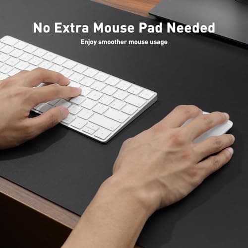 Aothia Non-Slip Waterproof PU Leather Desk Pad Protector for Mouse, Writing Desk, Office, Home, Laptop Blotter, 23.6" x 13.7", Black - Image 5