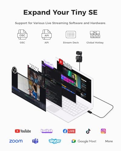 OBSBOT Tiny SE 1080P 100FPS Webcam for PC, AI Tracking PTZ Streaming Camera with 1/2.8" Sensor, Gesture Control, Dual ISO, Staggered HDR, Web Camera for Desktop Computer, Laptop, Meeting, Video Calls - Image 7