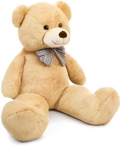 MaoGoLan Giant Teddy Bear 4 Feet,Adorable and Cuddly Big Bear Stuffed Animal 47", Classic Teddy Bear Plush Gift Decoration for Baby Shower,Party,Birthday,Valentines Day,Tan Brown 47 inches - Image 11