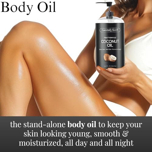 Essentially KateS Fractionated Coconut Oil - Body & Hair Carrier Oil, 16.9 Fl Oz (500ML), No Scent - Image 2