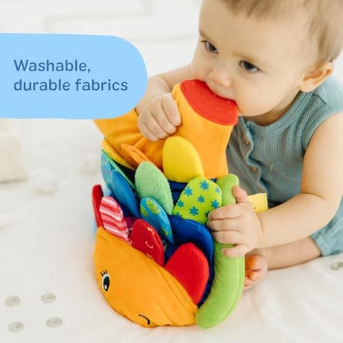 Melissa & Doug K’s Kids, Flip Fish Stuffed Animal, Soft Baby Book, Multi-Textured Squeaking & Crinkling Infant Sensory Toys for Babies with Baby Mirror, Tummy Time Toys for Infants Ages 0–9 Months - Image 8