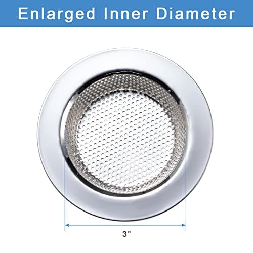 Honmein 2 Pcs Sink Strainer for Most Kitchen Sink Drain Basket, Upgraded Double-Layer Safe Design Kitchen Sink Strainer (Outer Diameter 4.5 Inch) - Image 5