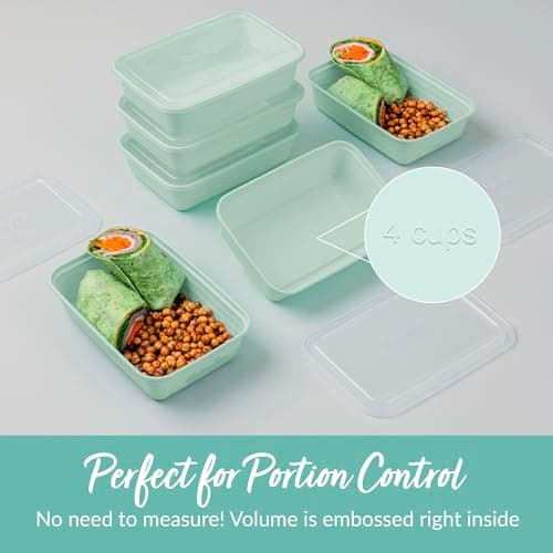 Bentgo 20-Piece Lightweight, Durable, Reusable BPA-Free 1-Compartment Containers - Microwave, Freezer, Dishwasher Safe - Mint - Image 6