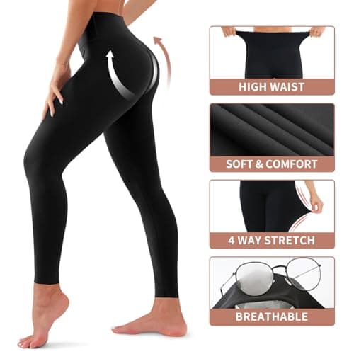 Leggings for Women - High Waisted Full Length Buttery Soft Yoga Pants for Workout Athletic Daily - Image 5